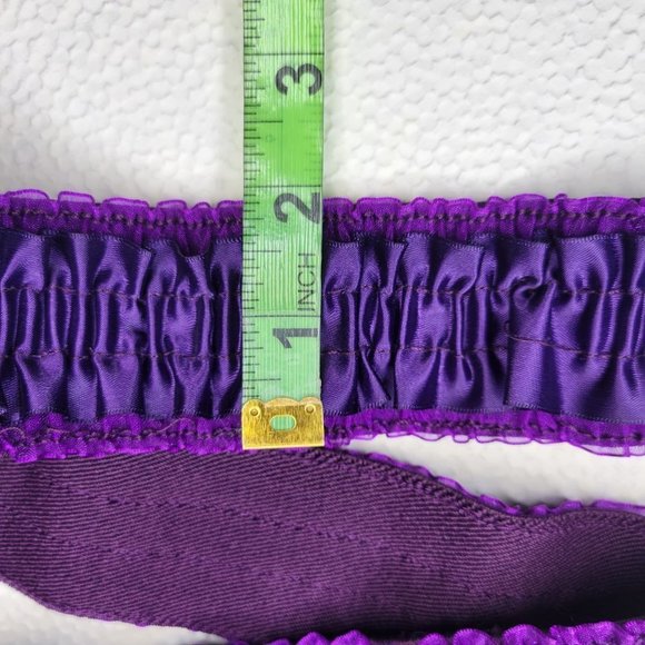 Purple Fabric Rosette Stretchy Frilly Women's Belt - Picture 11 of 14